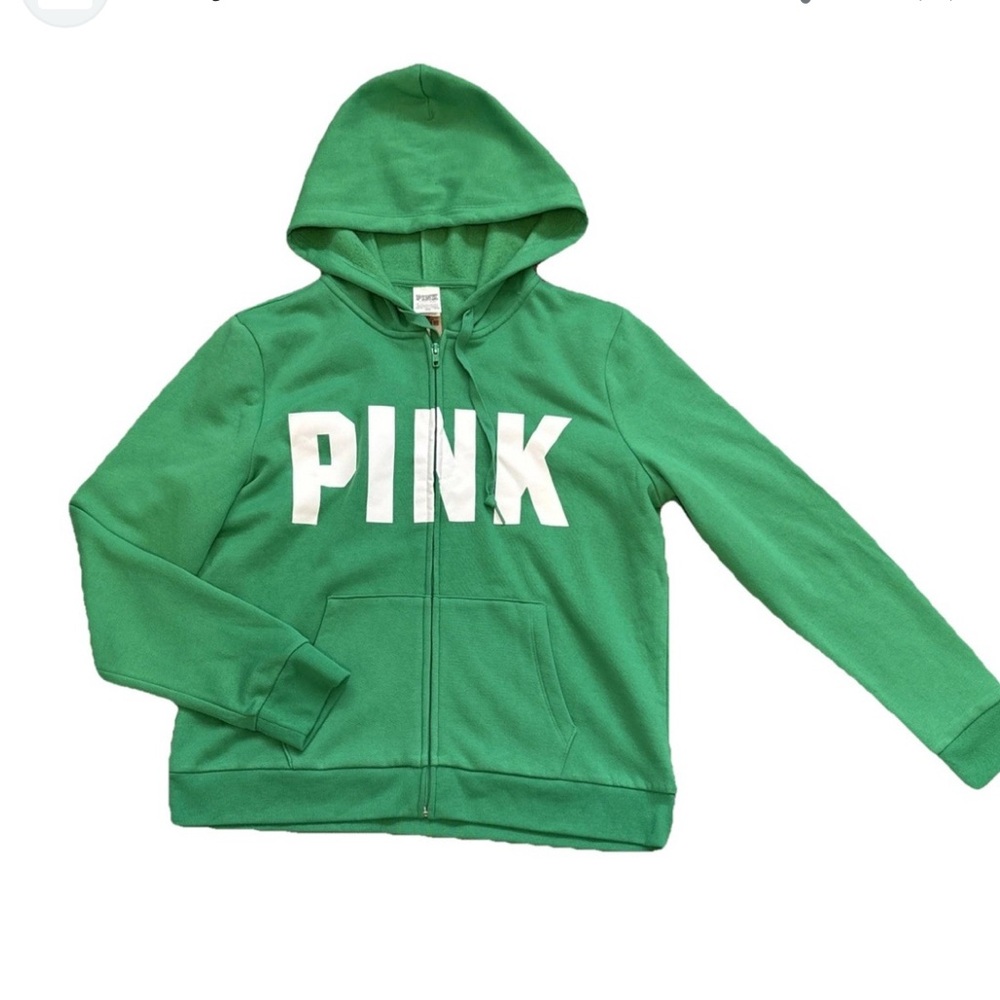 New Victoria’s Secret PINK (L) Full Zip hoodie with drawstrings NWT